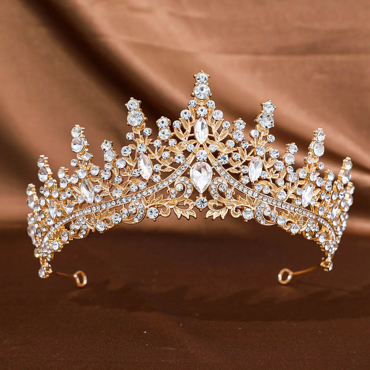 Golden Baroque Crystal Tiaras And Crown