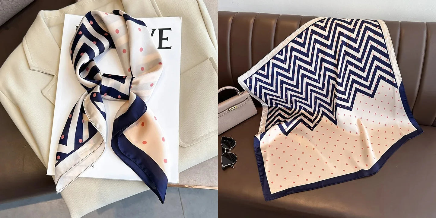 Floral Print Silk Square Scarf