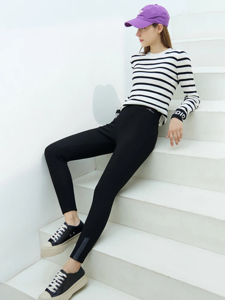 Minimalist Winter Leggings Solid Warm Ankle