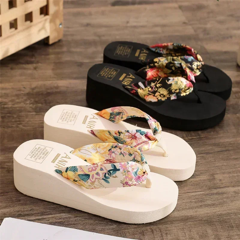 Platform Slippers Casual Outside Wedges Sandals