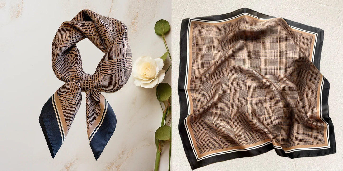 Floral Print Silk Square Scarf