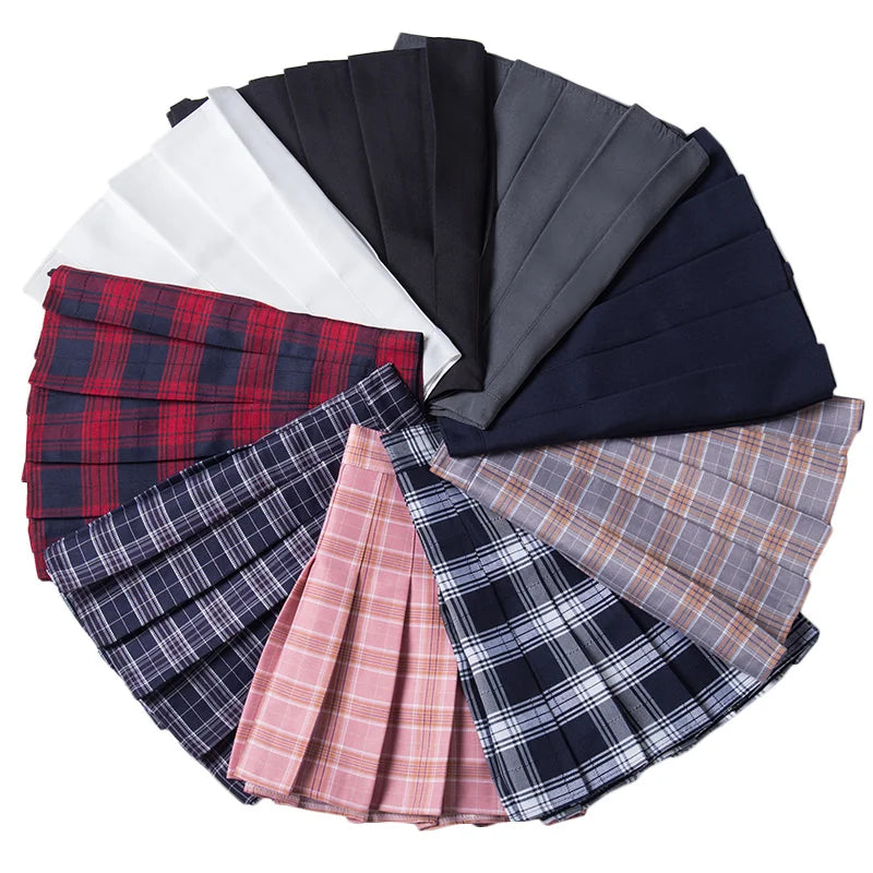 Summer Grey Plaid A-Line High Waist Mini Skirts