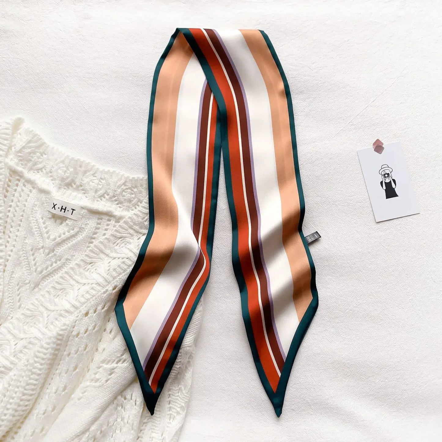 Fashion Print Hair Ribbon Scarf