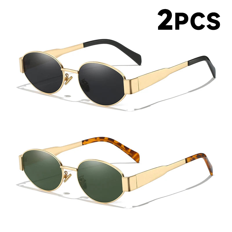 UV400 Sun Glasses Alloy Oval Eyewear