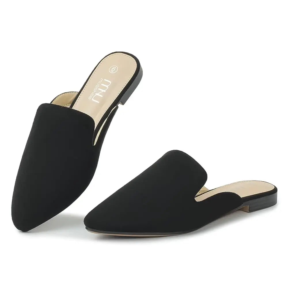 Suede Leather Slip-On Mules shoes