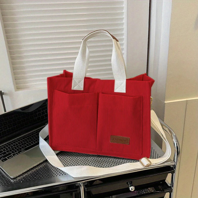 Women's Corduroy Tote Bag