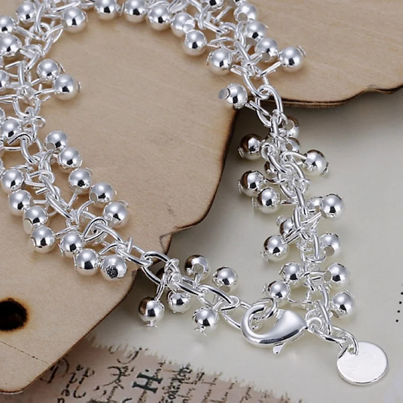 Silver color bracelets Charms bead chain