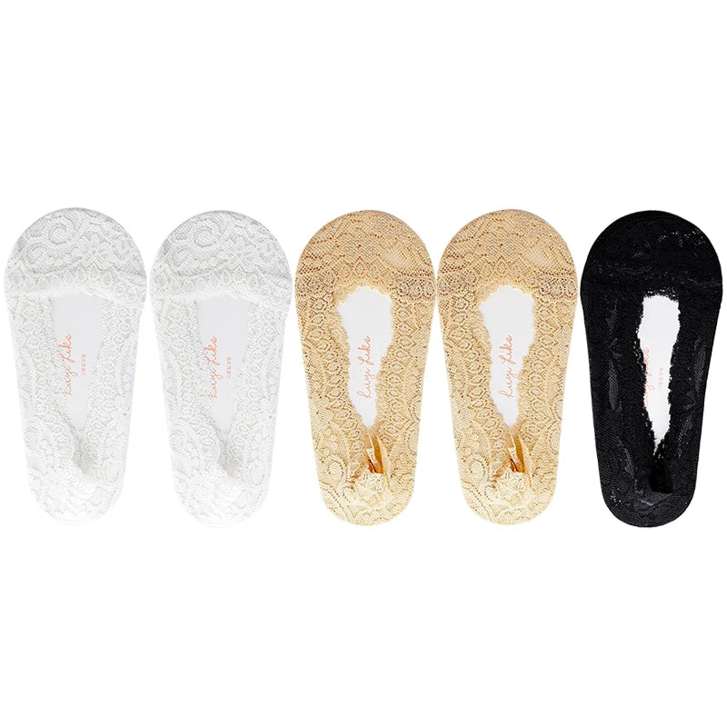 Low Cut Boat Lace Silicone Non-Slip Socks