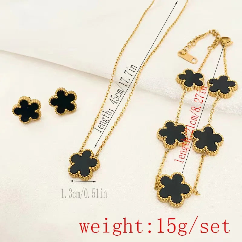 3 pieces of stainless steel plum blossom plant , women's jewelry set