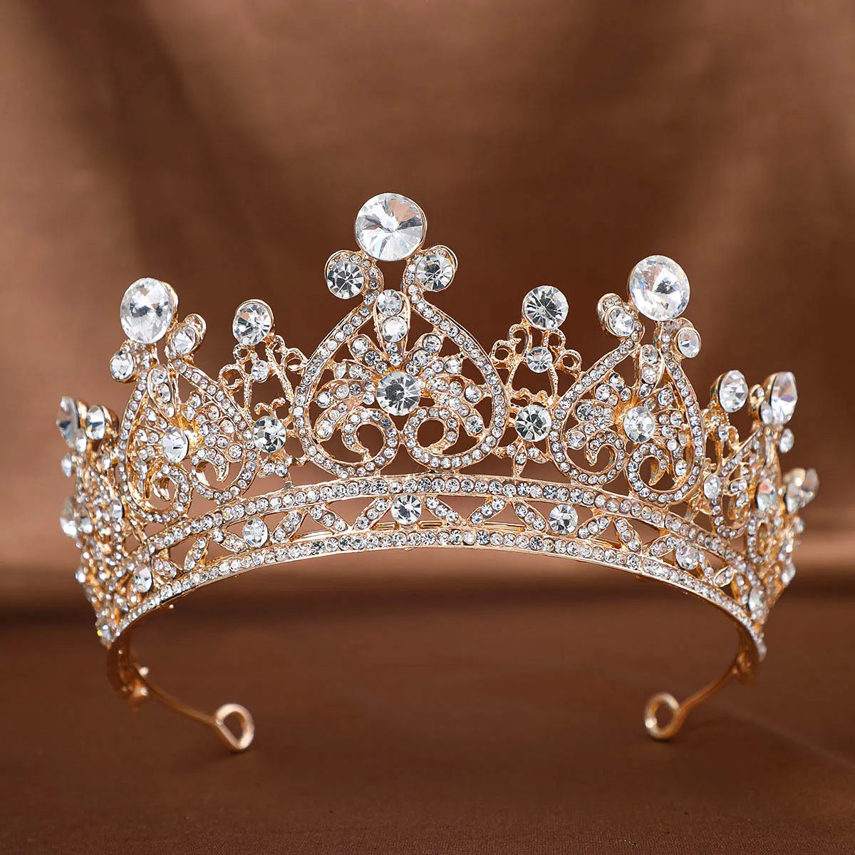 Golden Baroque Crystal Tiaras And Crown