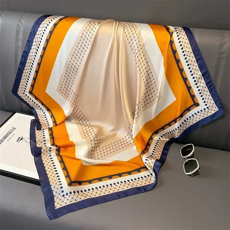Luxury Design Print Silk Square Scarf