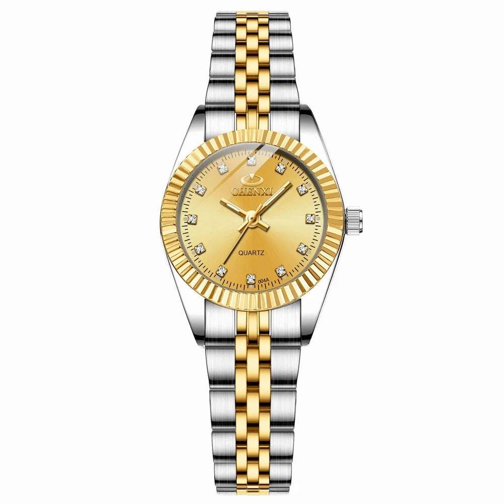Rhinestone Quartz Waterproof Wristwatches