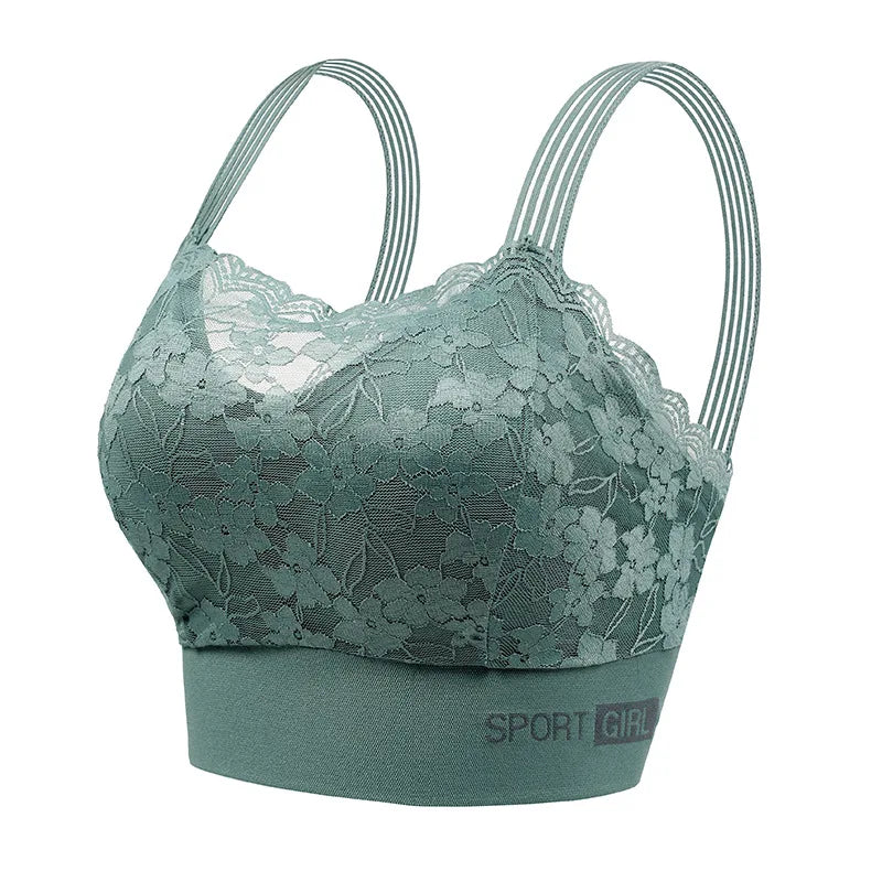 Contrast Lace Wireless Bra