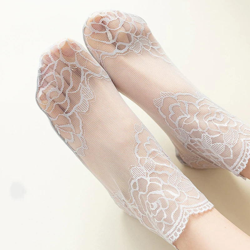 Lot Lolita Women Invisible Lace Socks
