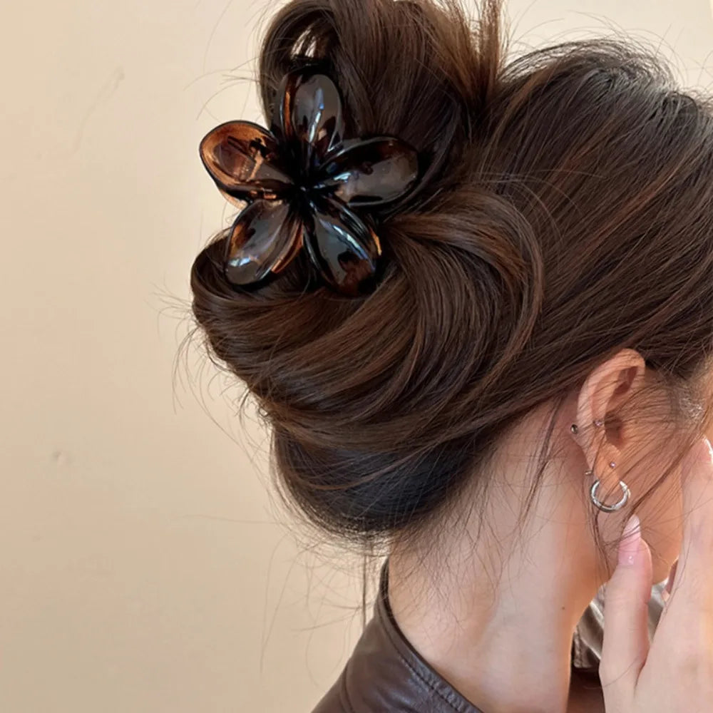 Brown Beige Lightweight Plastic Hair Clips