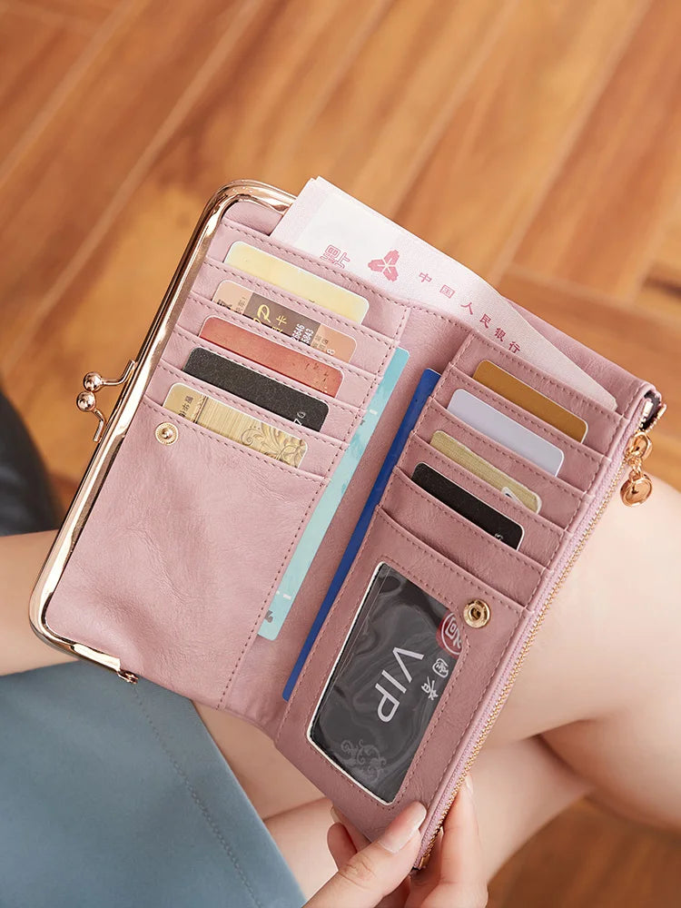 Solid Color Multi Functional Long Wallet