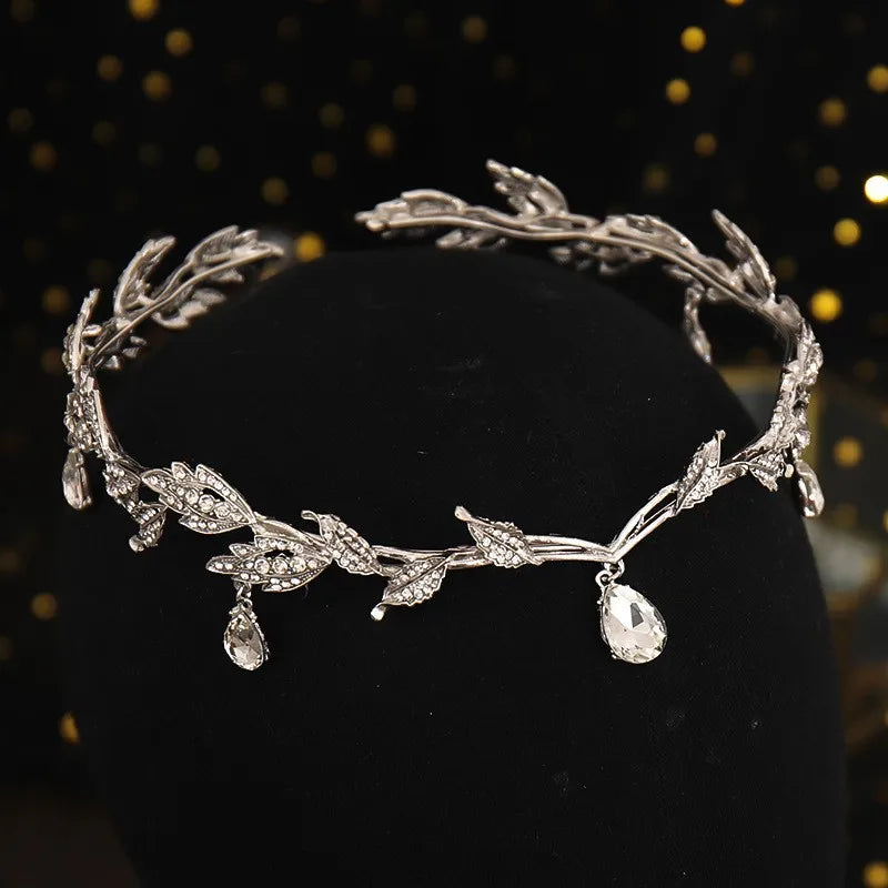 Vintage Fairy Crown Tiaras Crystal Leaves