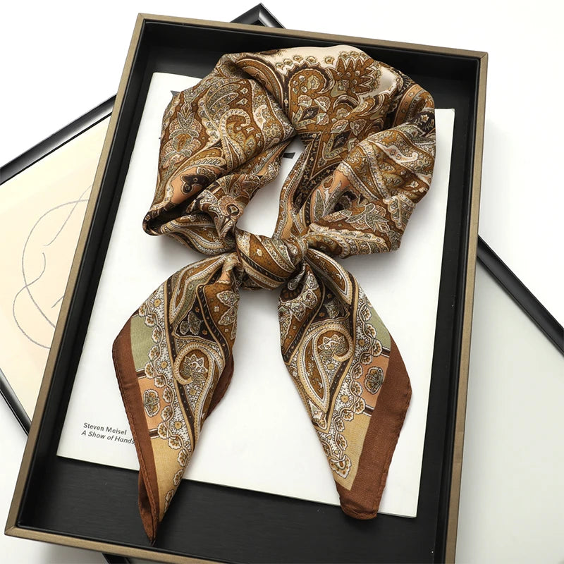 70X70cmPrinted Women's Scarf Pashmina Silk Scarf