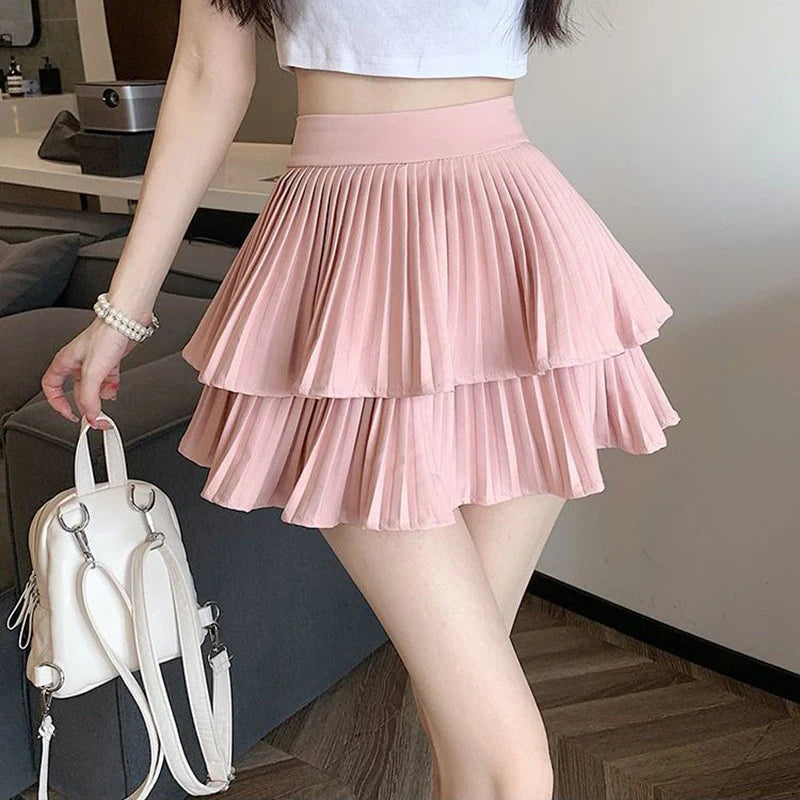 Mini Skirt Cute Sexy Balletcore Elastic High Waist
