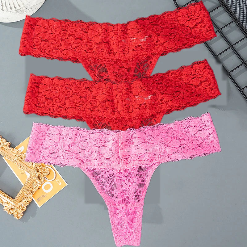 3PCS Lace Floral Women Panties