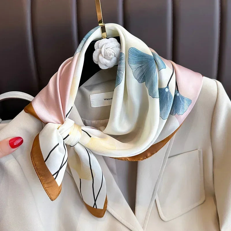 Luxury Design Print Silk Square Scarf