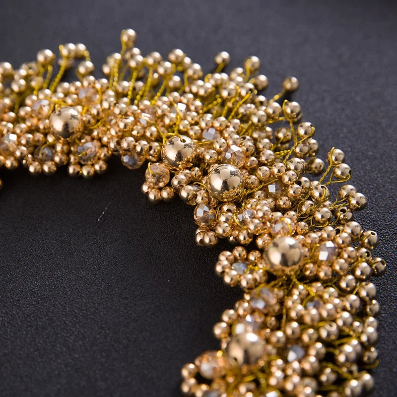 White Pearl Bridal Headband Accessories Diamonds
