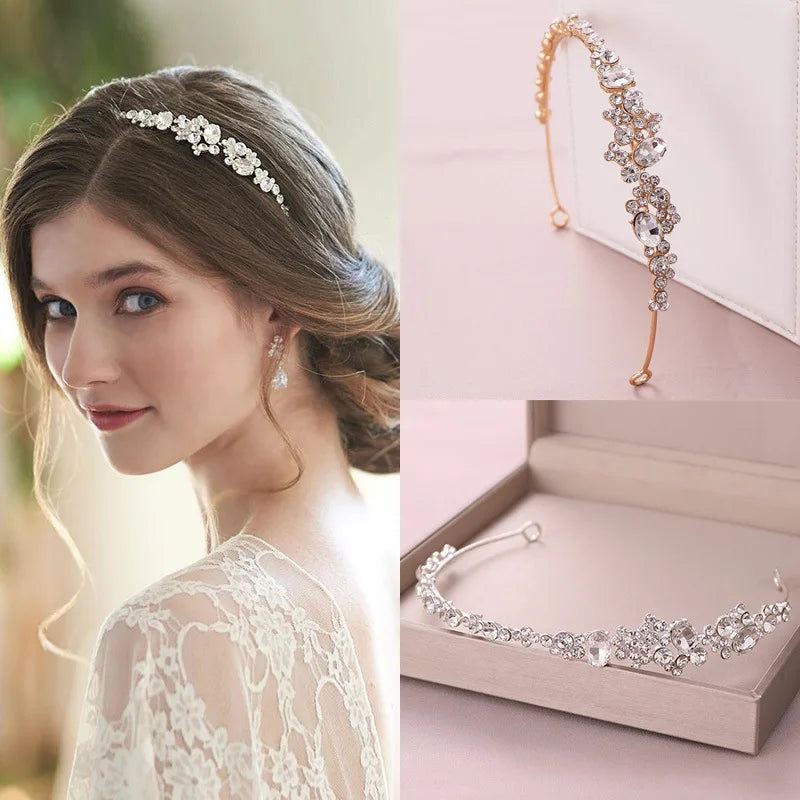 1pc rhinestone hair bands crown