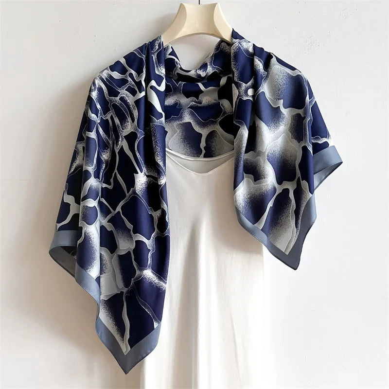 90*90Cm Square Scarf Twill Silk Bandana Pashmina