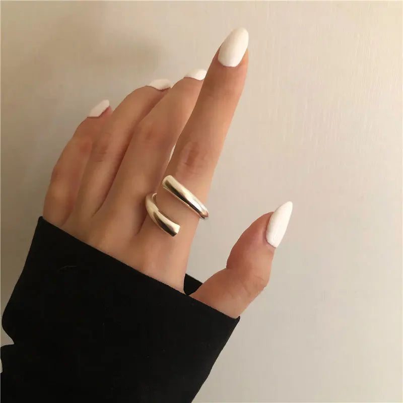 Double Ball Beads Opening Ring