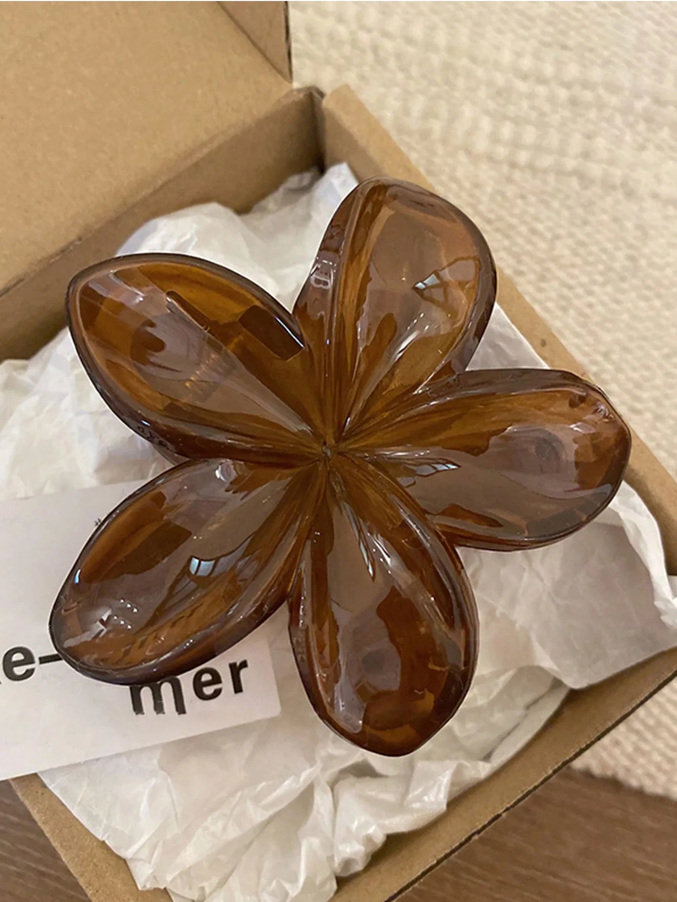 Brown Beige Lightweight Plastic Hair Clips