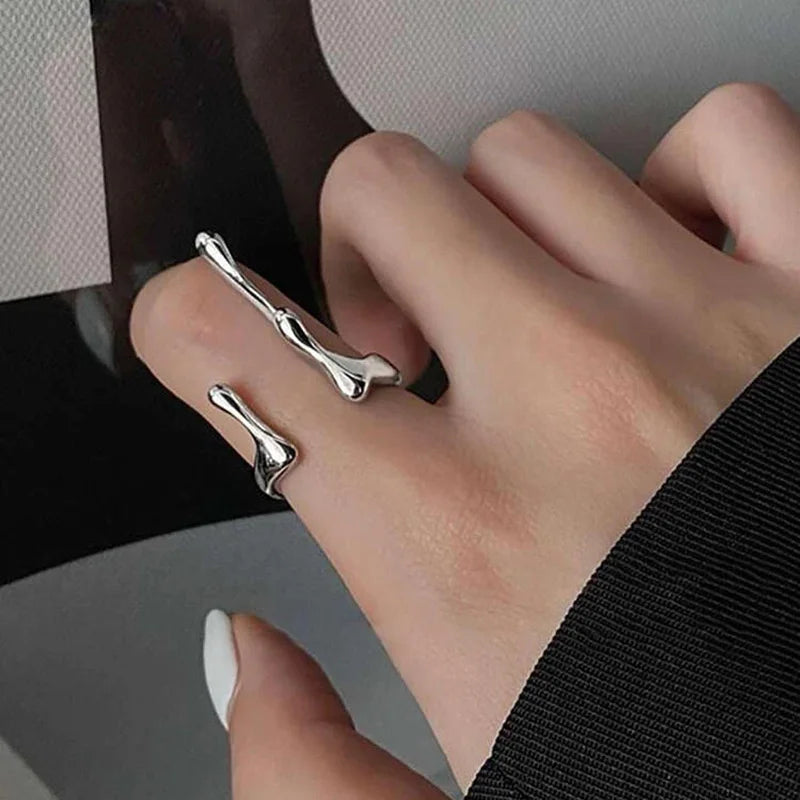 Double Ball Beads Opening Ring