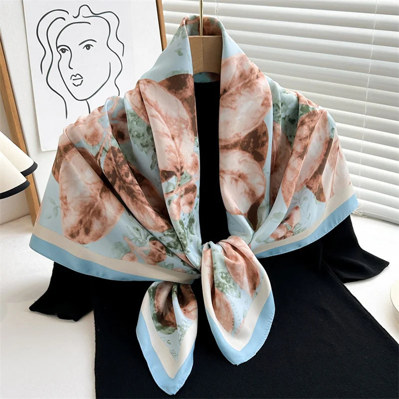 90*90Cm Square Scarf Twill Silk Bandana Pashmina