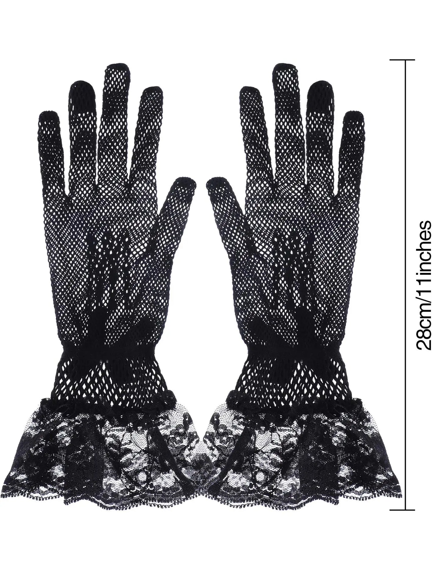 Ladies Lace Gloves Elegant Short Lace Wedding Dinner 50's Parties