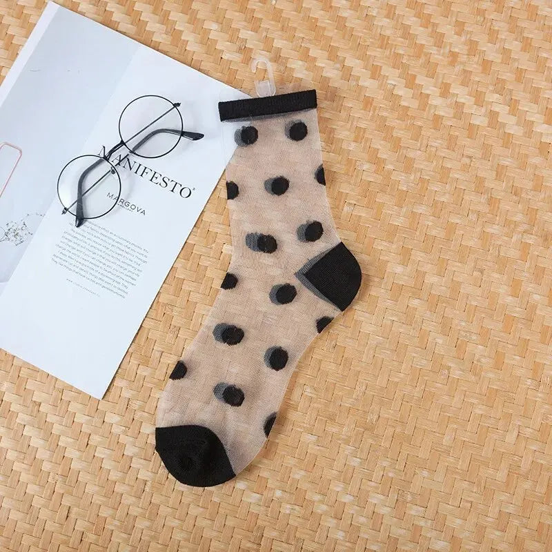 New WOMEN'S Socks Fashion Tulle Mesh Glass