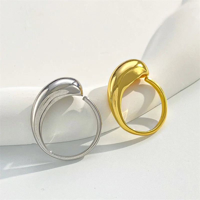 Double Ball Beads Opening Ring