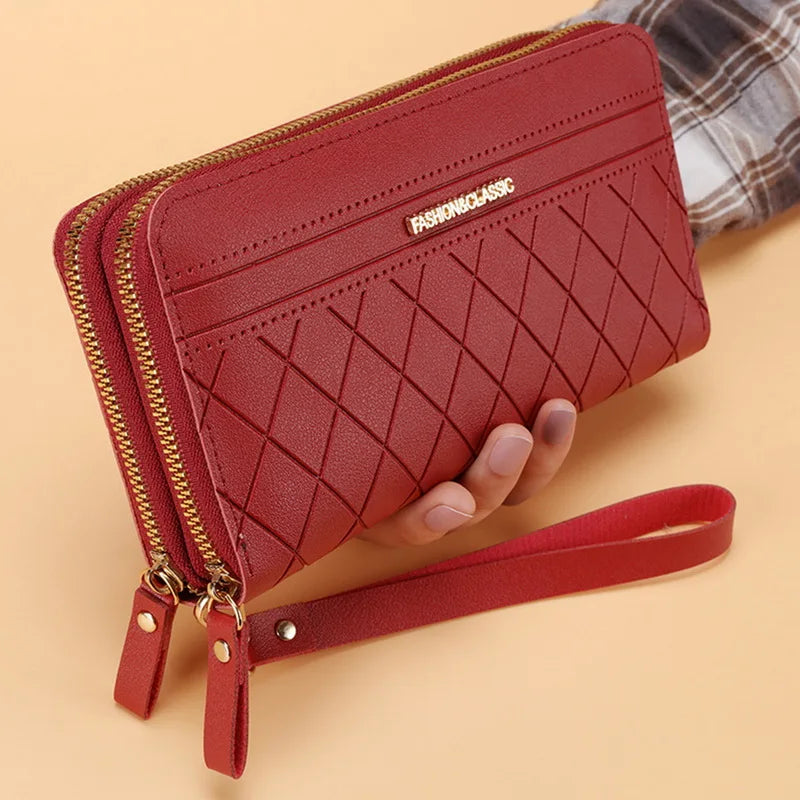 Double Zipper Long Wallet