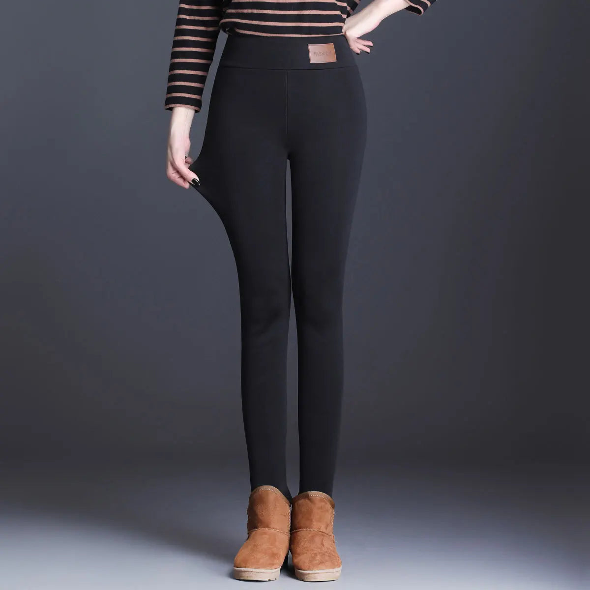 Women Lamb Fleece Legging Seamless High Waist