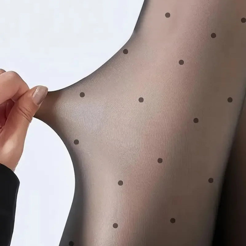 Polka Dot Tights Skin Effect Thermal Stockings