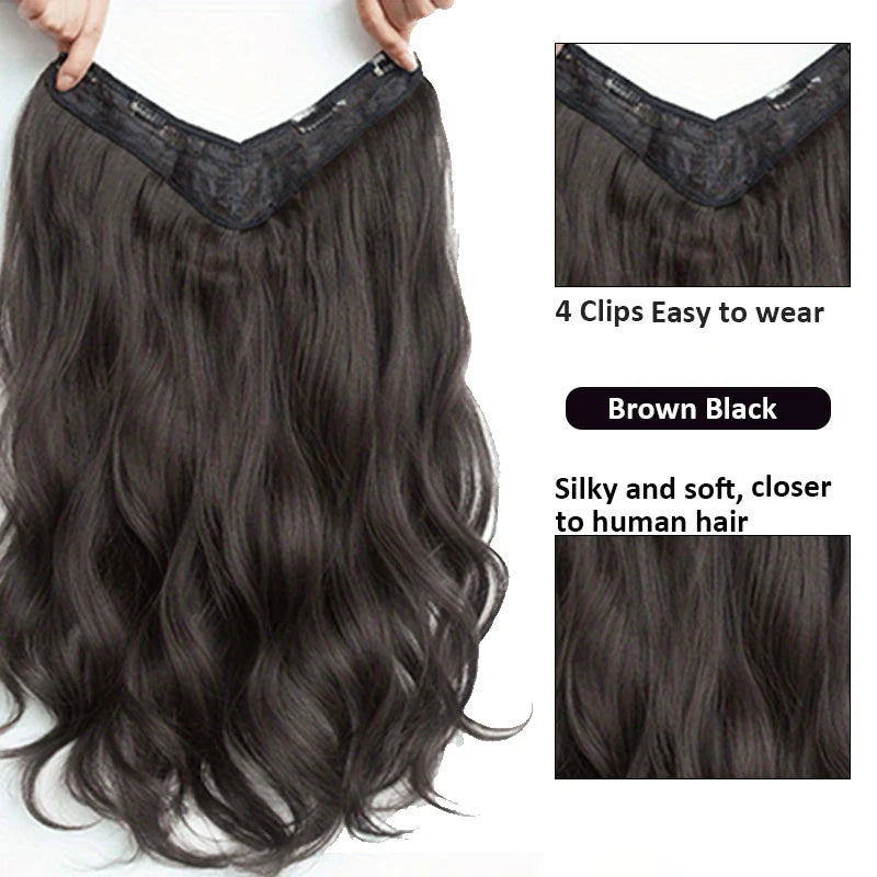 Invisible Long Wave Synthetic Hair Extensions
