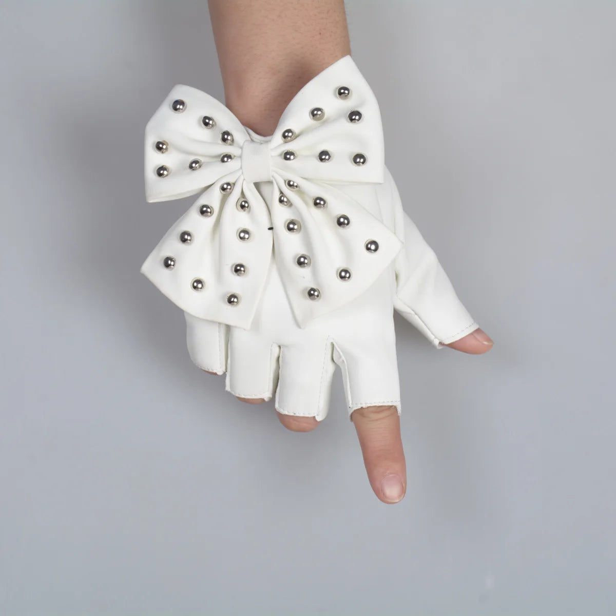 Women Bow Rivet Gloves