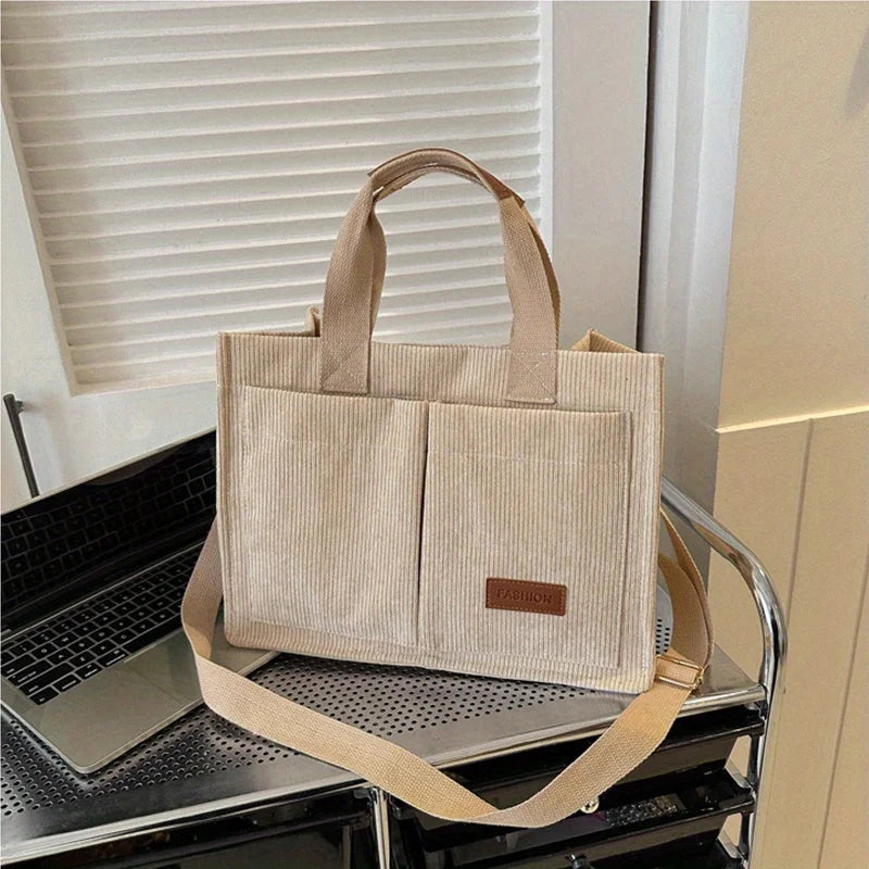 Women's Corduroy Tote Bag