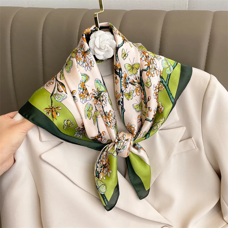 70X70cmPrinted Women's Scarf Pashmina Silk Scarf
