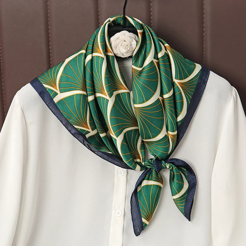 Print Satin Silk Square Scarf