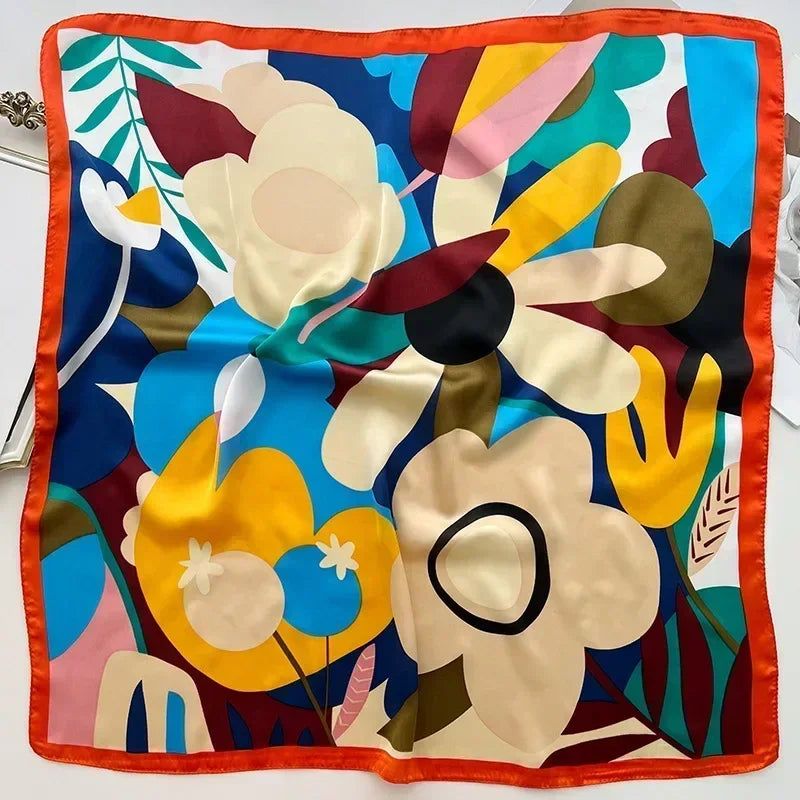 Luxury Design Print Silk Square Scarf