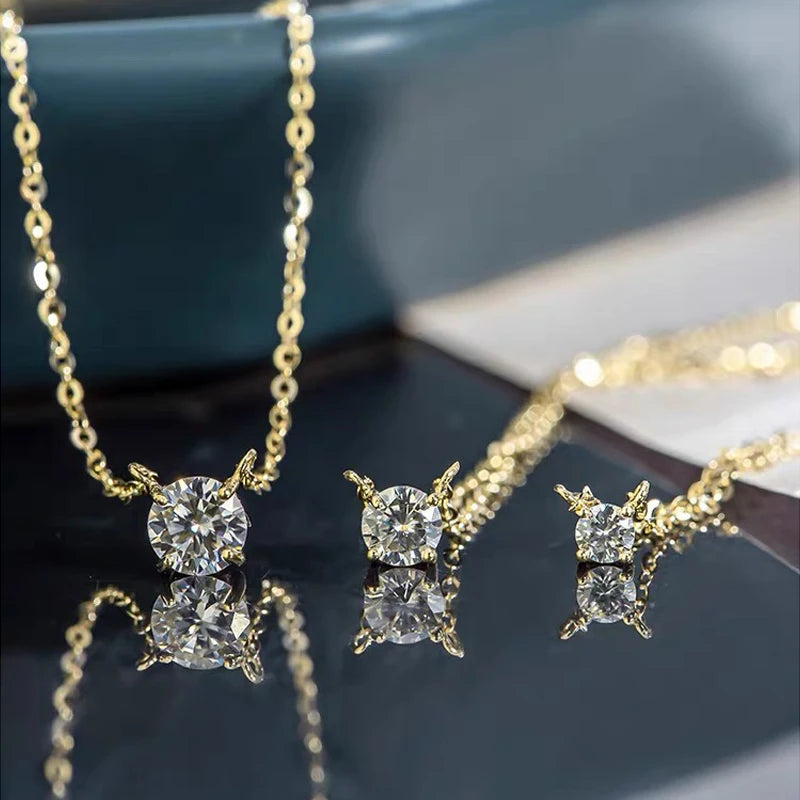 Original 3CT 1CT 2CT Moissanite Necklace