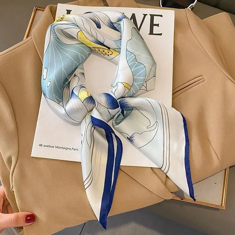 Luxury Design Print Silk Square Scarf