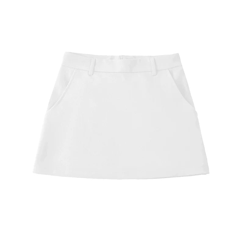 Mini Skirt Vintage High Waist