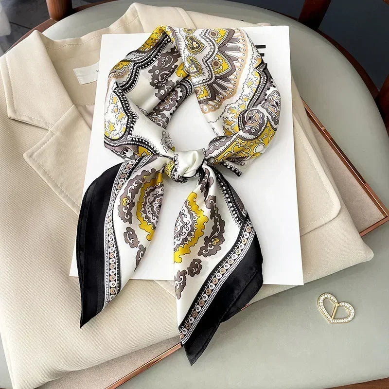 Luxury Design Print Silk Square Scarf