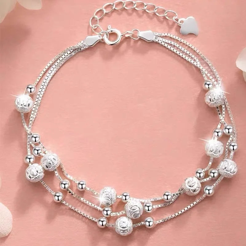 Luxury 925 Sterling Silver Star Beaded Bracelets