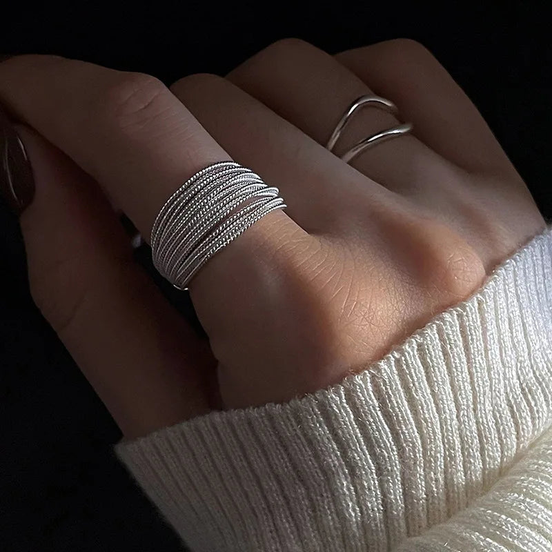 Double Ball Beads Opening Ring